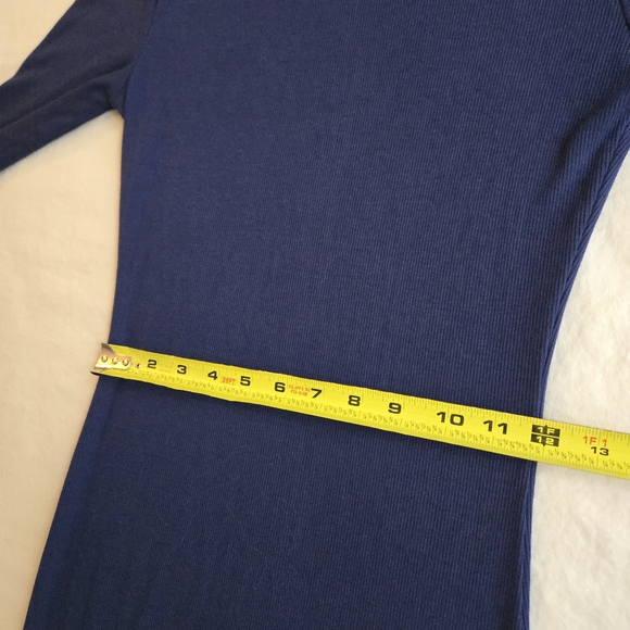 Lulus Connelly Navy Blue Ribbed Long Sleeve Bodycon Midi Dress - Picture 9 of 13